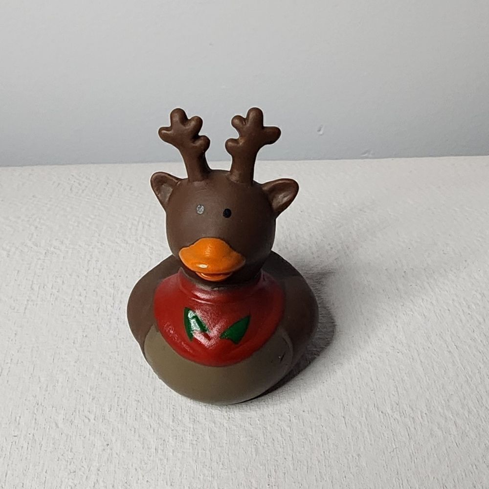 Cool Winter Holiday Christmas Reindeer Rubber Duckie Standard Size
